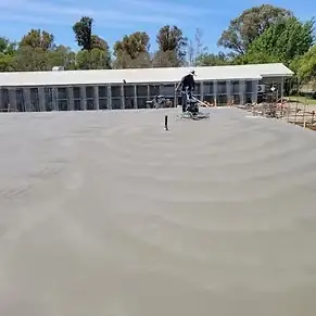 Fresh concrete floor